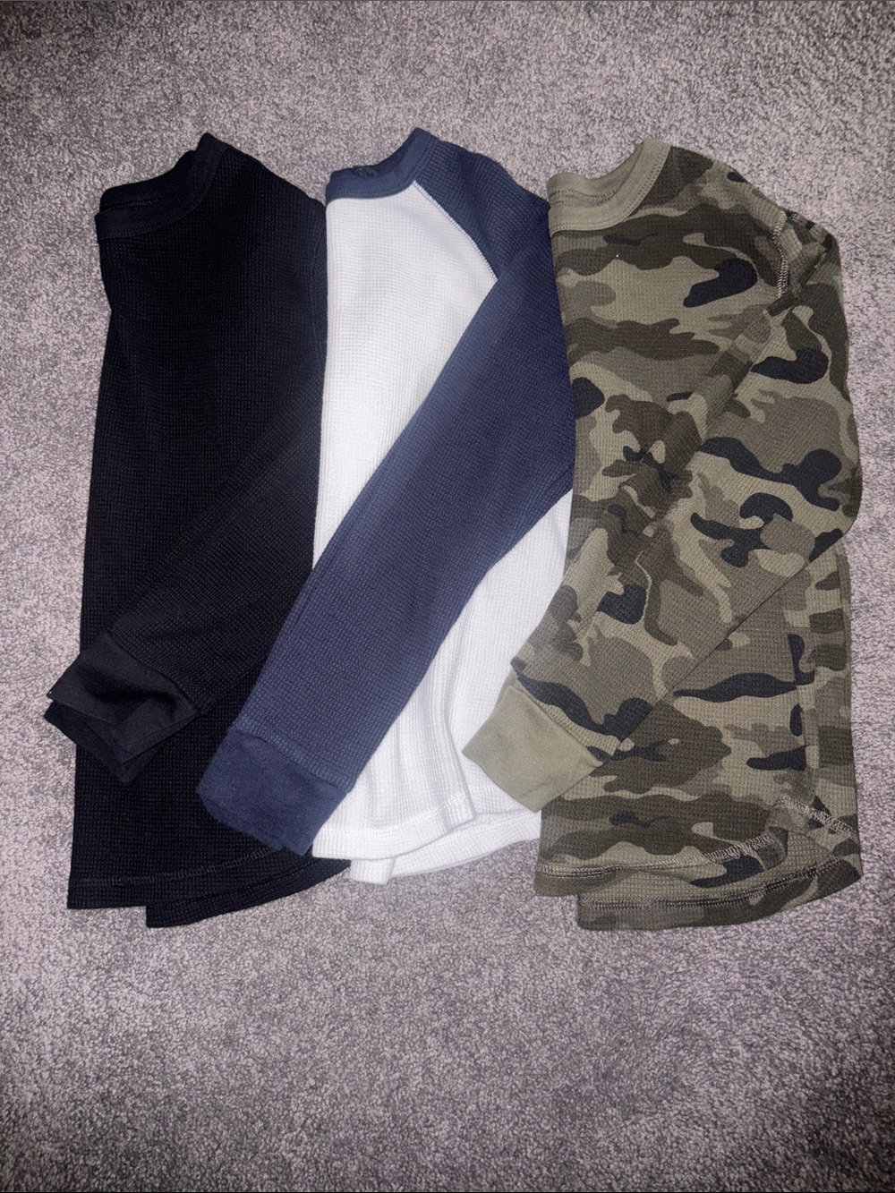 Boys Thermal Crewneck Sweater - Black, White/Navy, Camo